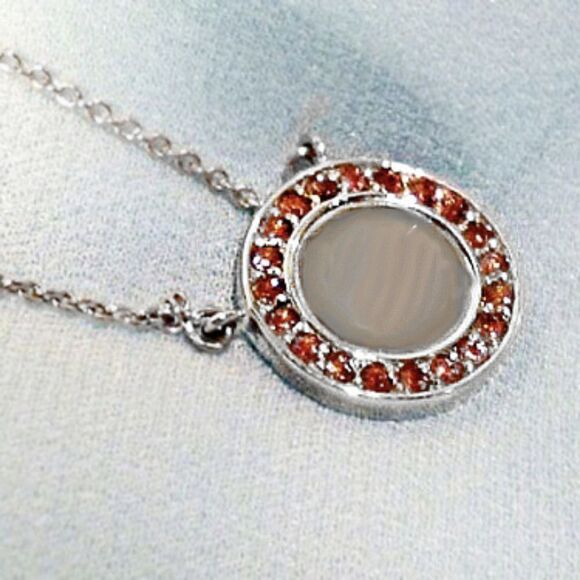 Red Envelope Pink Sapphire Sterling Silver Necklace-16"-18" *VALENTINES  DAY* - Picture 1 of 5